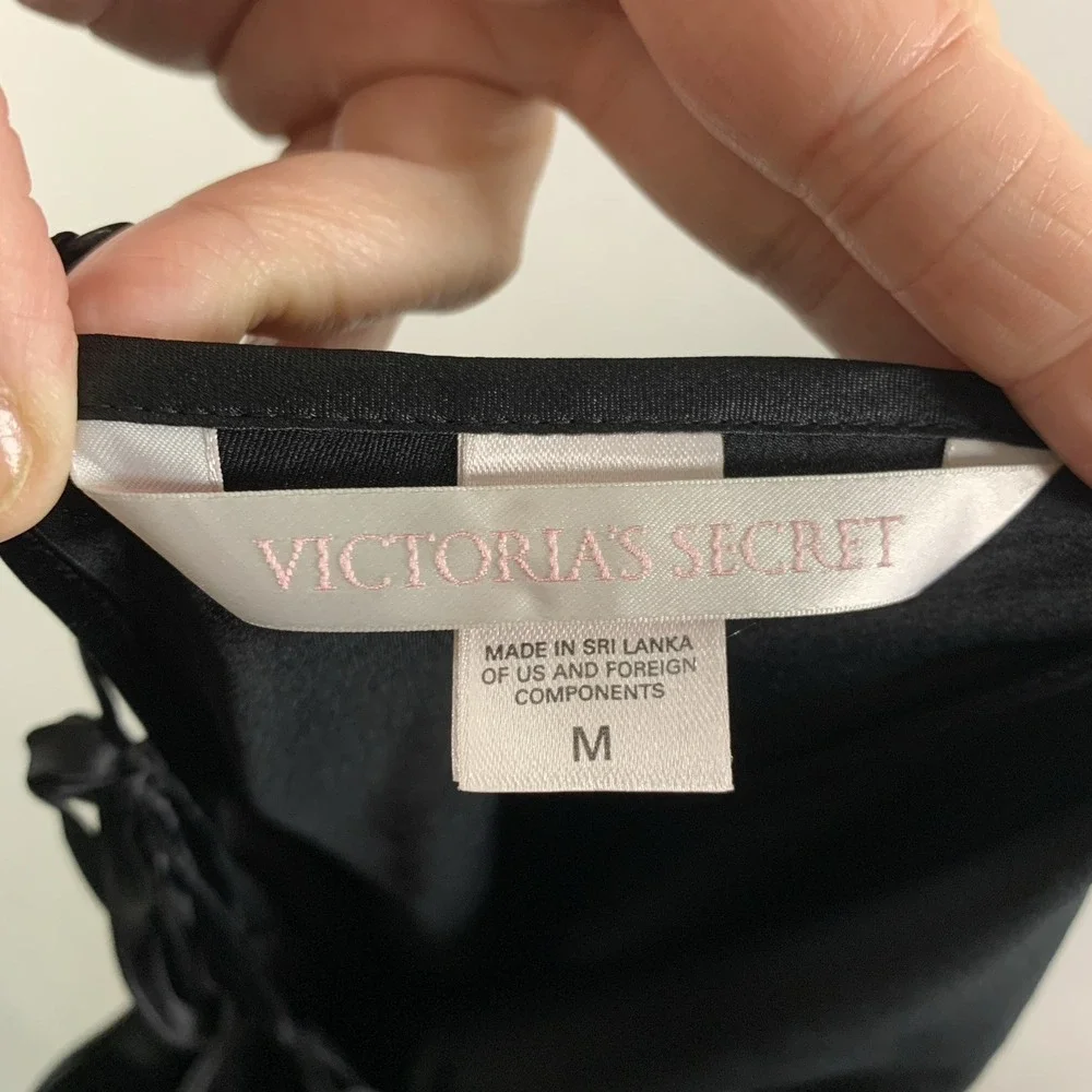 VTG Y2K Victorias Secret Womens Satin Lace Chemise Dress Sz M Low Tie Back 2006 - Picture 10 of 14
